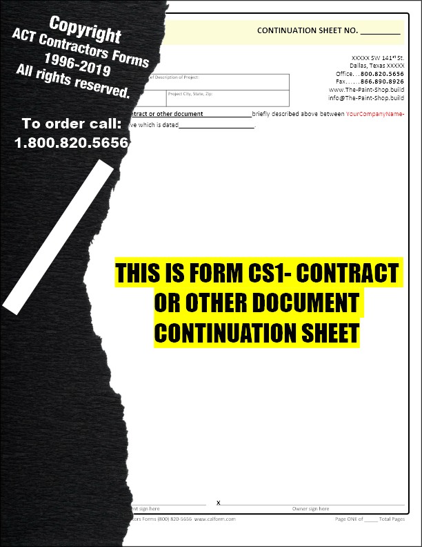 CS1(continuation sheet)PV1